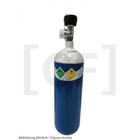 Sauerstoffflasche 2 Liter gefüllt Boden konvex, mit Schutzbügel